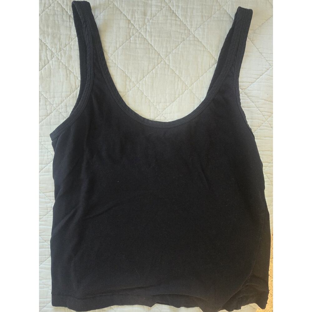 For Days Round Neck Organic Cotton Tank Size Small S Black quiet luxury natural
